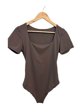 Auden Short Sleeve Scoop Neck Bodysuit - Brown